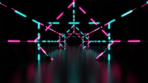 Abstract art background, flight forward through buddhism sign corridor, 4K Stock Footage 157328970