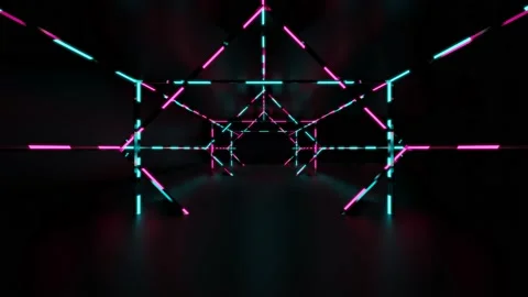 Abstract art background, flight forward through buddhism sign corridor, 4K Stock Footage 157345153