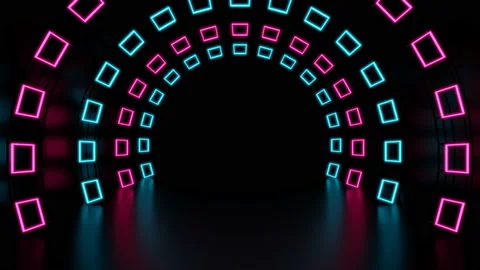 Abstract art background, flight forward through buddhism sign corridor, 4K Stock Footage 157356108