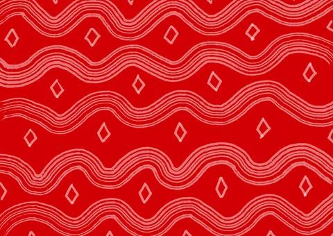 Abstract art background with red and white colors wavy lines. African styles Stockillustratie