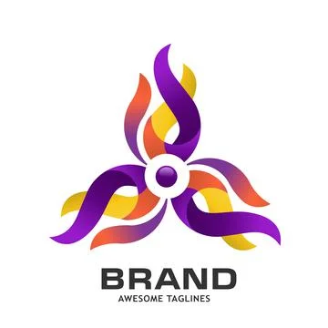Abstract art colorful triangle vector logo Illustrazione stock