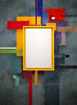 Abstract art composition in museum Stock Illustration