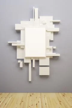 Abstract art composition in museum Stock Illustration