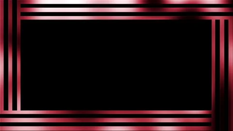 Abstract art deco-inspired frame design with sleek red accents on a black Видео 282333009