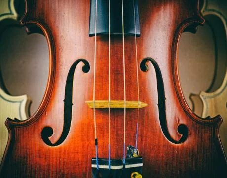 The abstract art design background of front side violin,vintage and art tone, Stock Photos