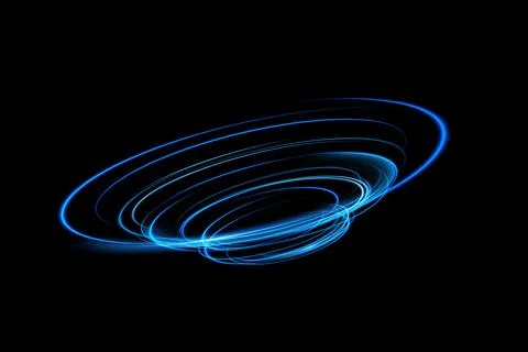 An abstract art design featuring a captivating blue light spiral that exudes Stock Illustration