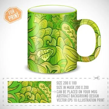 Abstract art design for print on a cup. Vector illustration conc Stock Illustration