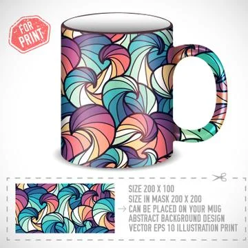 Abstract art design for print on a cup. Vector illustration conc Stock Illustration