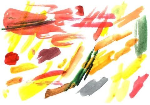 Abstract art distressed seamless pattern, Colored watercolor brush strokes ch Stock Illustration