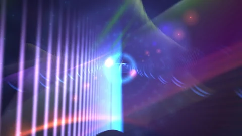 Abstract Art Dynamic Layers of Colorful Light Streaks Energy Vibes Видео 303072460