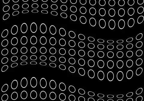 Abstract art element of outlined circles on black background illustration Stock Illustration