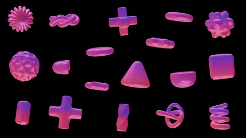 Abstract art elements various form Stock Footage 323818032