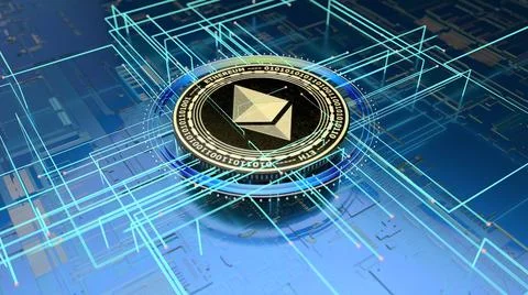 Abstract art of ethereum background Illustrazione stock