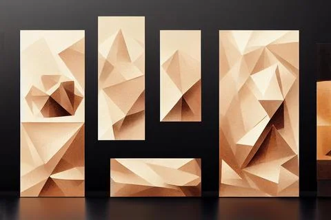 Abstract art is exhibited. Modern abstract paintings at contemporary art gallery Stock Illustration