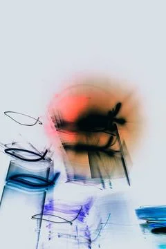 Abstract art with an explosion of light and circles Illustrazione stock
