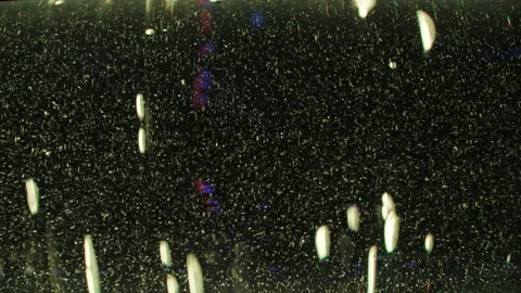 Abstract Art of Floating Bouncy Bubbles in Dark Tank 库存影片 149220432