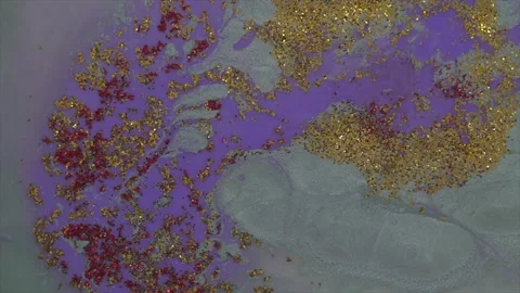 Abstract art flow background in silver, purple, red and golden  tones Stock-Footage 158821618