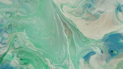 Abstract art flow background in white, green and blue tones Stock Footage 158958288