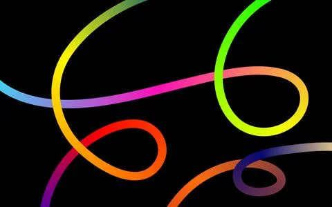 Abstract art with flowing multicolored light trails isolated against dark b.. Stock Illustration