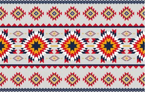 Abstract art geometric native pattern seamless vector.Repeating geometric bac Stock Illustration