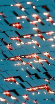 Abstract Art with Glowing Hexagons and Light Reflections. Stock Illustration