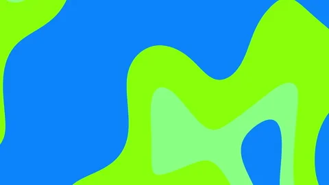 Abstract art with green and blue shapes forming wavy patterns Stock Footage 294021153
