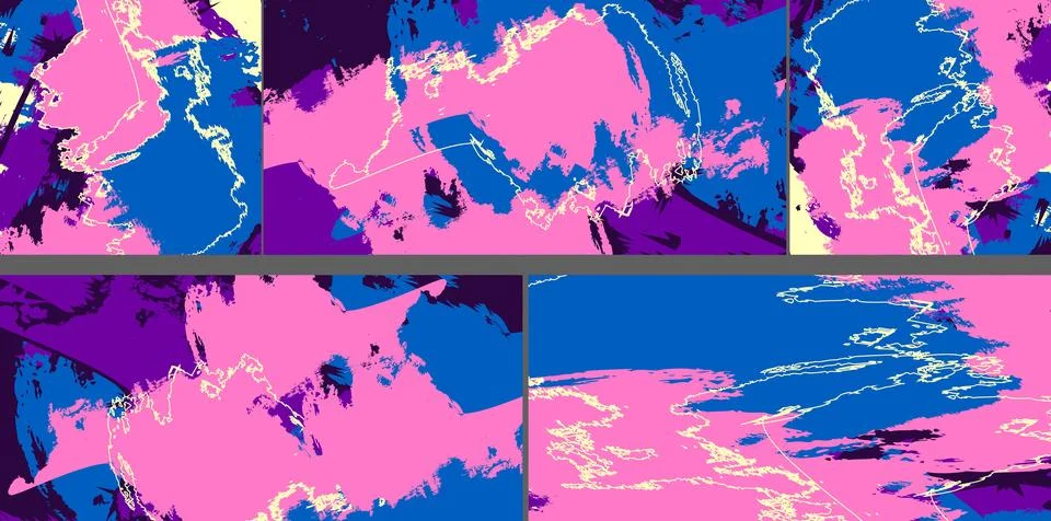 Abstract art grunge elements background swirls splashes linear texture Stock Illustration