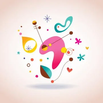 Abstract art illustration design elements retro style Stock Illustration