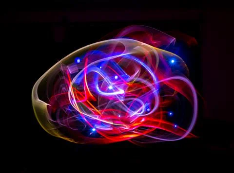 Abstract art made with light. Light plants. Stock Illustration