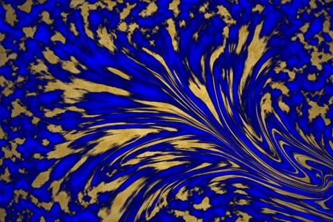 Abstract art marble pattern and luxury interior wall tile and floor gold blue Stock Photos