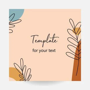 Abstract art nature background vector. Modern shape line art wallpaper. Boho  Stock Illustration