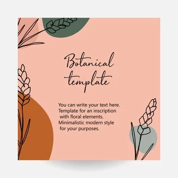 Abstract art nature background vector. Modern shape line art wallpaper. Boho  Stock Illustration