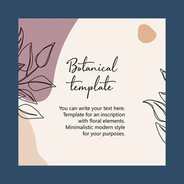 Abstract art nature background vector. Modern shape line art wallpaper. Boho  Stock Illustration