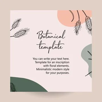 Abstract art nature background vector. Modern shape line art wallpaper. Boho  Stock Illustration