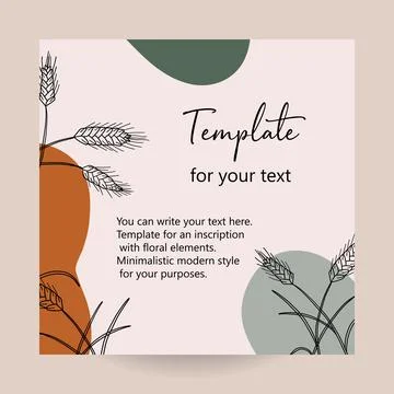 Abstract art nature background vector. Modern shape line art wallpaper. Boho  Stock Illustration