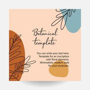 Abstract art nature background vector. Modern shape line art wallpaper. Boho  Stock Illustration