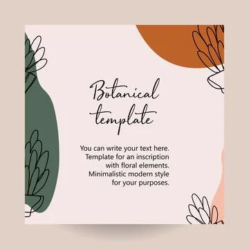 Abstract art nature background vector. Modern shape line art wallpaper. Boho  Stock Illustration