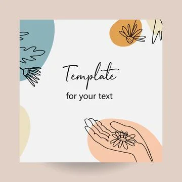 Abstract art nature background vector. Modern shape line art wallpaper. Boho  Stock Illustration