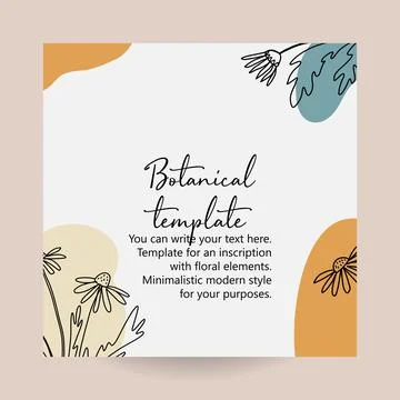 Abstract art nature background vector. Modern shape line art wallpaper. Boho  Stock Illustration