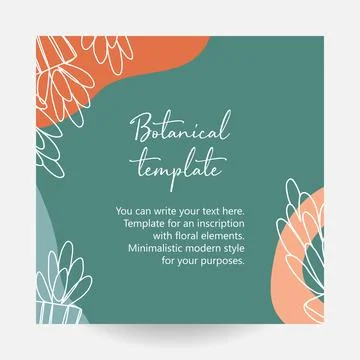 Abstract art nature background vector. Modern shape line art wallpaper. Boho  Stock Illustration
