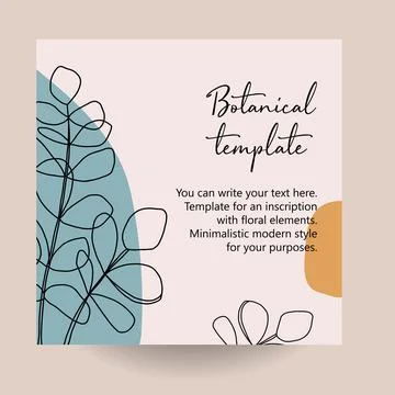 Abstract art nature background vector. Modern shape line art wallpaper. Boho  Stock Illustration