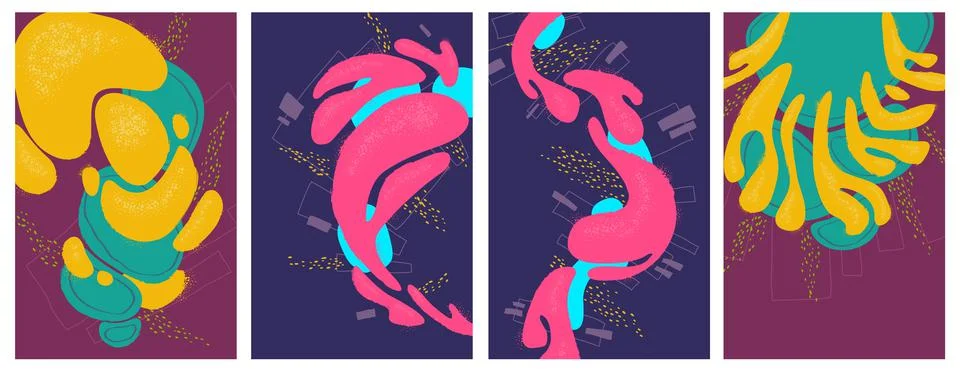 Abstract art posters with paint stains Stock Illustration