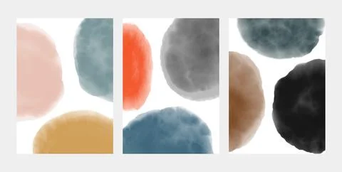 Abstract art posters watercolor elements. Contemporary wall print decoration Stock Illustration