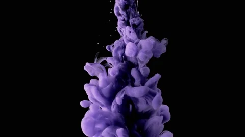 Abstract Art - Purple Color Cloud - Ink Mixing In Water - 4k Black Background Stock Footage 150496149