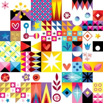 Abstract art retro style pattern Stock Illustration