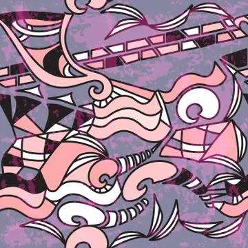 Abstract art seamless pattern. Graffiti street design.  Vector. Illustrazione stock