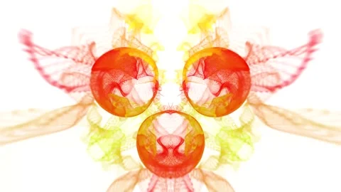 Abstract Art -  Three circles surrounded by a colorful pattern Stock Footage 289129417
