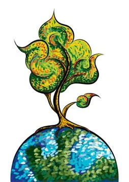 Abstract art tree, vector illustration Stock Illustration