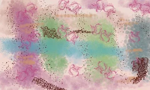 Abstract art using water color and brush color effects Stock Illustration