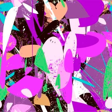 Abstract art vector seamless pattern. Textured streaks, strokes and splashes 스톡 일러스트